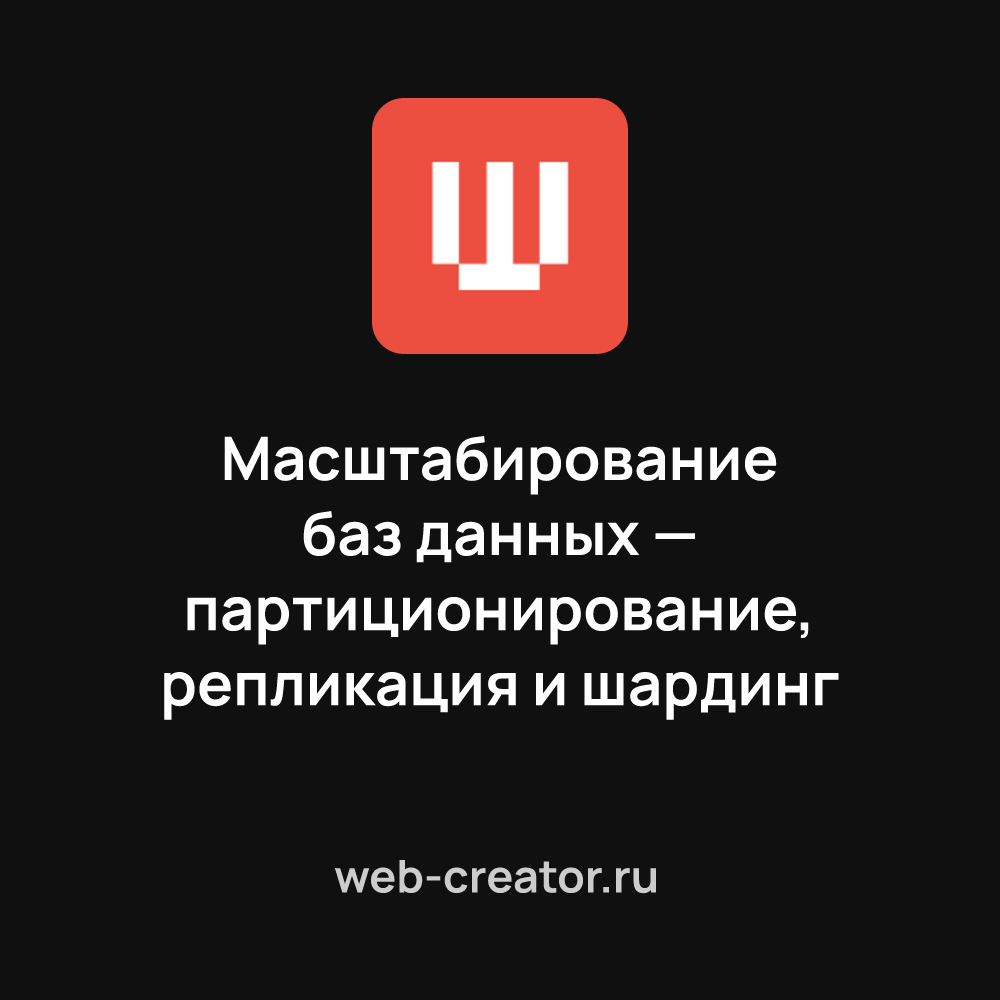 Масштабирование баз данных — партиционирование, репликация и шардинг